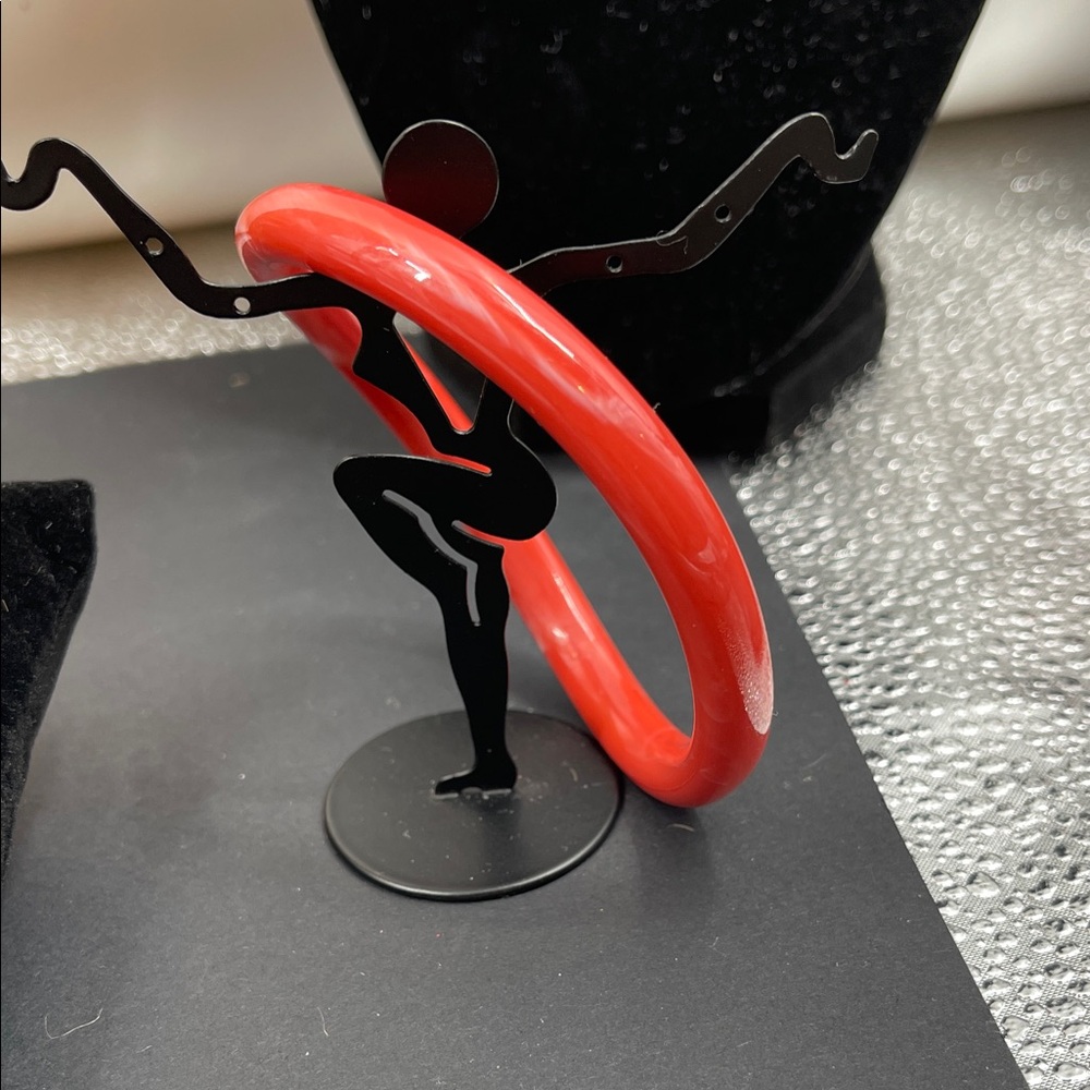1.18.26-26 Salmon 🍣 Swirl Colored Asymmetrical Bangle Bracelet
